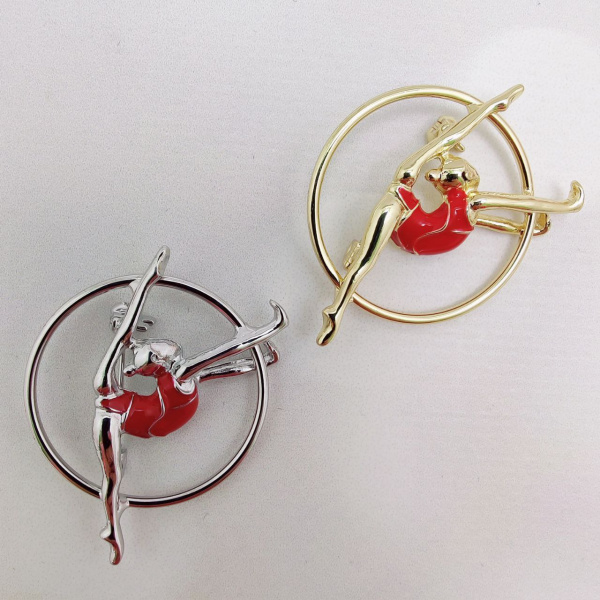 Брошь Гимнастка с обручем